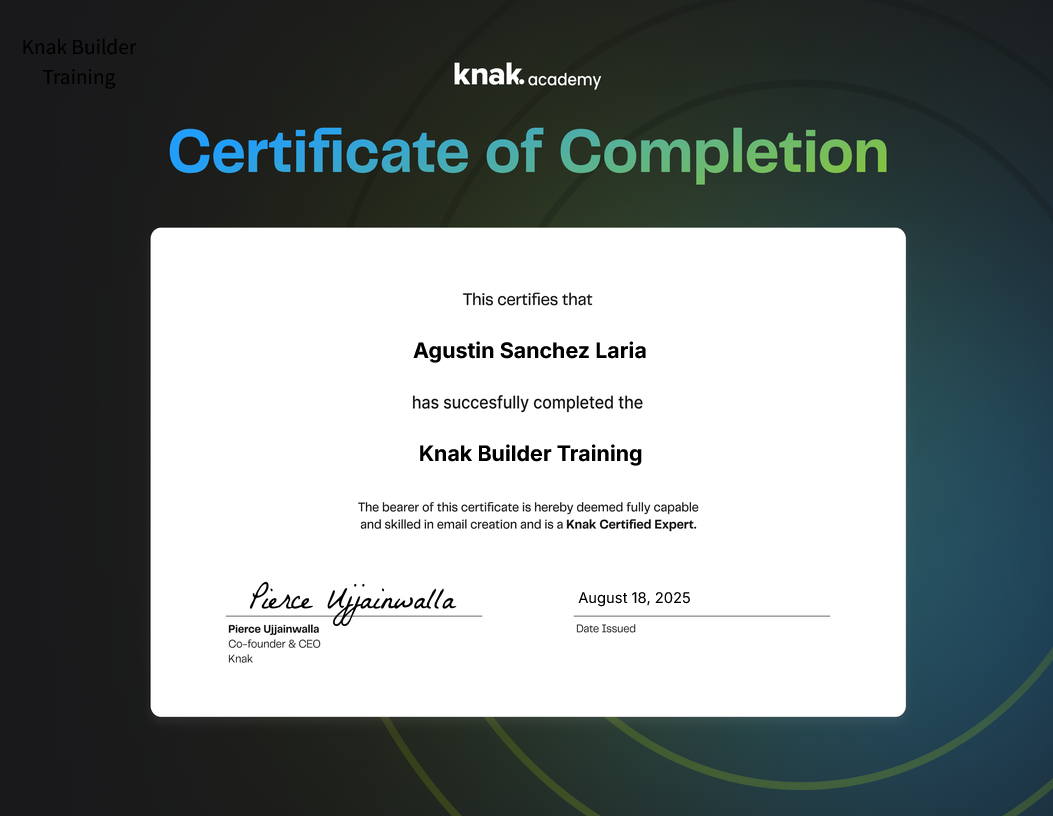 Knak Builder Certification Badge